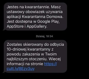 Zrzut z telefonu wiadomości tekstowych