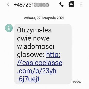 Zrzut z telefonu wiadomości tekstowej