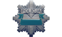 Policyjna blacha z napisem POLICJA