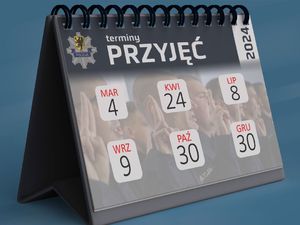 Na zdjęciu kartka z kalendarza i na niej treść:
TERMINY PRZYJĘĆ 2024
MAR 4
KWI 24
LIP 8
WRZ 9
PAŹ 30
GRU 30