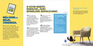 Wersja tekstowa plakatu:

MÓJ DOM - MOJA TWIERDZA
Włamanie do domu pociąga za sobą nie tylko straty materialne. Bardzo często również wiąże się z utratą poczucia bezpieczeństwa. Zdaniem psychologów ofiary włamań doświadczają stanów lękowych, cierpią na bezsenność i bóle głowy. Skutki psychologiczne są niekiedy poważniejsze niż strata kosztowności.

O CZYM WARTO PAMIĘTAĆ, ŻEBY SPOKOJNIE ODPOCZYWAĆ.
1. Poproś sąsiada lub inną zaufaną osobę o to, żeby podczas twojej nieobecności zaopiekowała się domem/mieszkaniem, zebrała ze skrzynki pocztowej przychodzącą korespondencję i ulotki. Nigdy nie zostawiaj kluczy w umówionym miejscu np. pod wycieraczką czy doniczką. 
2. Pamiętaj, żeby za każdym razem, kiedy wychodzisz z domu zamykać drzwi i okna (również te piwniczne i dachowe) oraz załączyć alarm. Przed dłuższym wyjazdem warto także zakręcić zawory doprowadzające wodę i gaz do domu oraz pomieszczeń gospodarczych.
3. Planując urlop rozważ zdeponowanie w banku posiadanej gotówki, kosztowności i innych przedmiotów wartościowych. Stamtąd na pewno je odbierzesz. Tam będą czekały na twój powrót.
4. Na bezpieczeństwie nie warto oszczędzać. Zainwestuj w rolety antywłamaniowe, atestowane zamki renomowanych firm, alarm połączony z monitoringiem, czujniki ruchu i dobre oświetlenie terenu. 

NIE DAJ SZANS WŁAMYWACZOM!
Pamiętaj!
Złodziej typując dom do włamania wybierze ten z zabezpieczeniami łatwiejszymi do pokonania! Właściwie zabezpiecz swój dom!

Ponadto,
media społecznościowe mogą być źródłem informacji dla złodzieja. Fotki z wakacji zamieszczaj dopiero po powrocie. 

STWÓRZ SWOJĄ WŁASNĄ TWIERDZĘ!
Nie ma zabezpieczeń nie do pokonania. Warto jednak zniechęcić przestępców do wyboru twojego domu. Zainwestuj we własne bezpieczeństwo.
